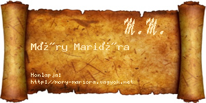 Móry Marióra névjegykártya